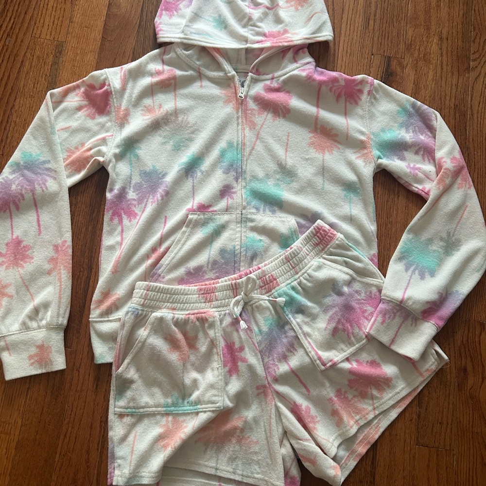 SO Kids Tie-Dye Palm Tree cover-up Set - Pink, Purple, Blue.